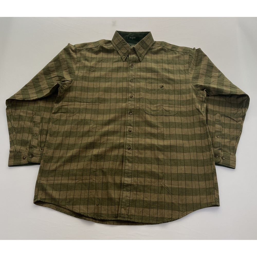 Orvis Plaid Green Long Sleeve Button Up Colton Shirt Mens Medium MTC-841